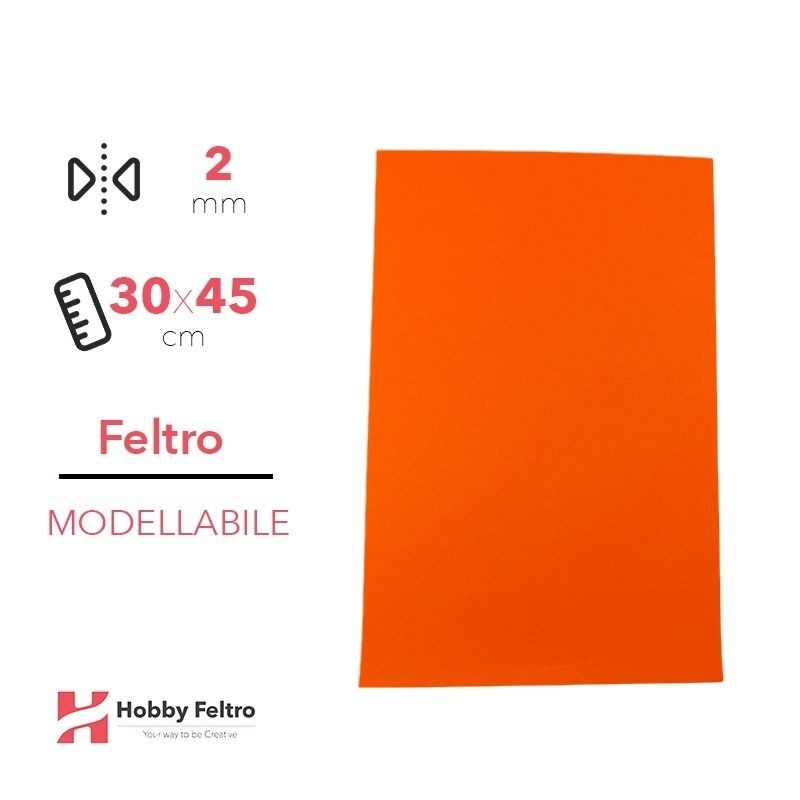 Feltro Modellabile 2mm Arancio 30x45cm COD.10