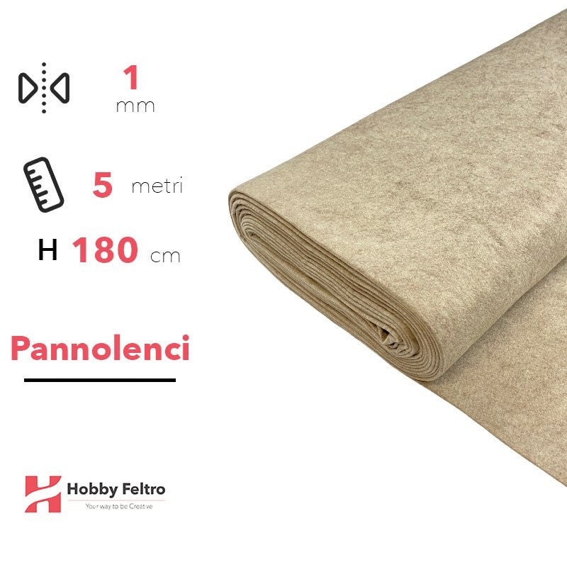 Pannolenci color Sabbia Melange 5 metri x 180cm COD.3000