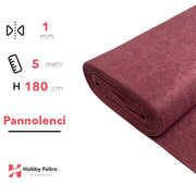 Pannolenci color Prugna Melange 5 metri x 180cm COD.4000