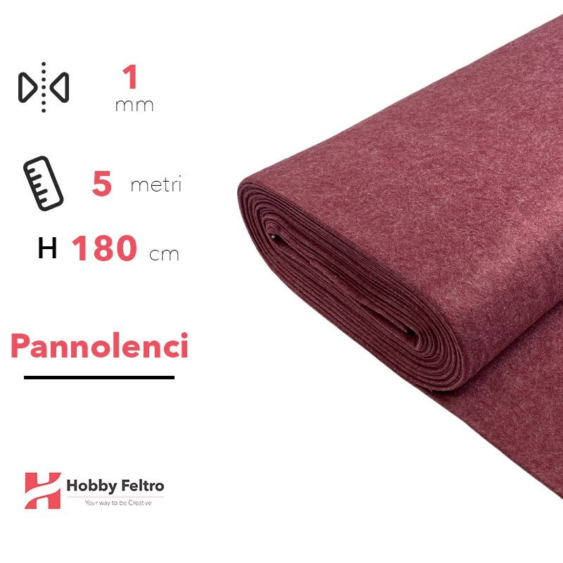 Pannolenci color Prugna Melange 5 metri x 180cm COD.4000
