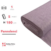 Pannolenci color Lilla Melange 5 metri x 180cm COD.3300