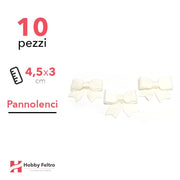Fiocchetto Pannolenci 10 Pezzi Bianco Crema COD.02