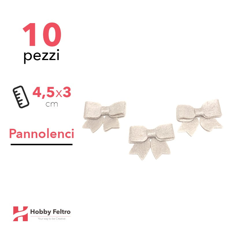 Fiocchetto Pannolenci 10 Pezzi Marrone Pallido COD.04