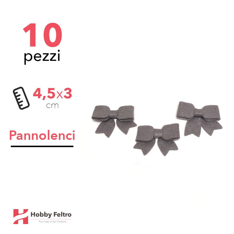 Fiocchetto Pannolenci 10 Pezzi Marrone Scuro COD.06
