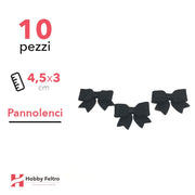 Fiocchetto Pannolenci 10 Pezzi Nero Intenso COD.09