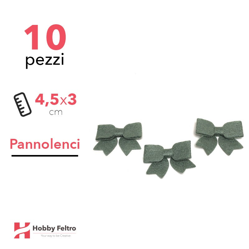 Fiocchetto Pannolenci 10 Pezzi Verde Bottiglia COD.10