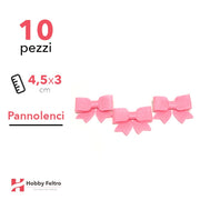 Fiocchetto Pannolenci 10 Pezzi Rosa Acceso COD.14