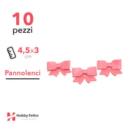 Fiocchetto Pannolenci 10 Pezzi Rosa Confetto COD.15
