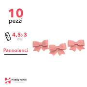 Fiocchetto Pannolenci 10 Pezzi Rosa Cipria COD.16