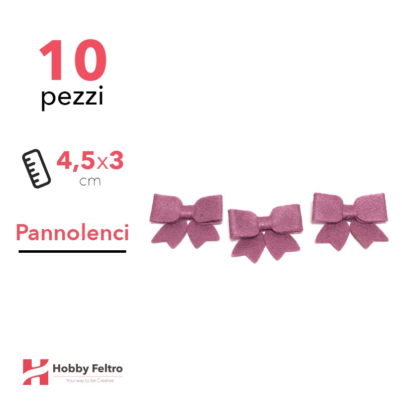Fiocchetto Pannolenci 10 Pezzi Viola COD.17