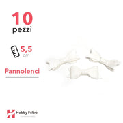 Fiocchetto Papillon Pannolenci 10 Pezzi Bianco Crema COD.02