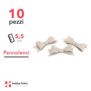 Fiocchetto Papillon Pannolenci 10 Pezzi Marrone Pallido COD.04