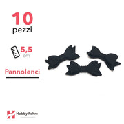 Fiocchetto Papillon Pannolenci 10 Pezzi Nero Intenso COD.09
