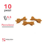 Fiocchetto Papillon Pannolenci 10 Pezzi Giallo Ocra COD.12