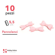 Fiocchetto Papillon Pannolenci 10 Pezzi Rosa COD.13