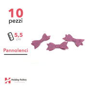 Fiocchetto Papillon Pannolenci 10 Pezzi Viola COD.17