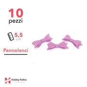 Fiocchetto Papillon Pannolenci 10 Pezzi Lilla COD.18