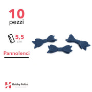 Fiocchetto Papillon Pannolenci 10 Pezzi Blu Reale COD.22