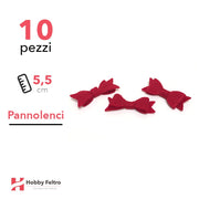 Fiocchetto Papillon Pannolenci 10 Pezzi Rosso Scuro COD.24