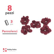 Acquista online fiocchetti Strass in pannolenci di color Prugna. Fiocchetti in pannolenci, perfetti per decorazioni.