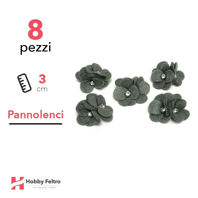 Acquista online fiocchetti Strass in pannolenci di color Verde. Fiocchetti in pannolenci, perfetti per decorazioni.