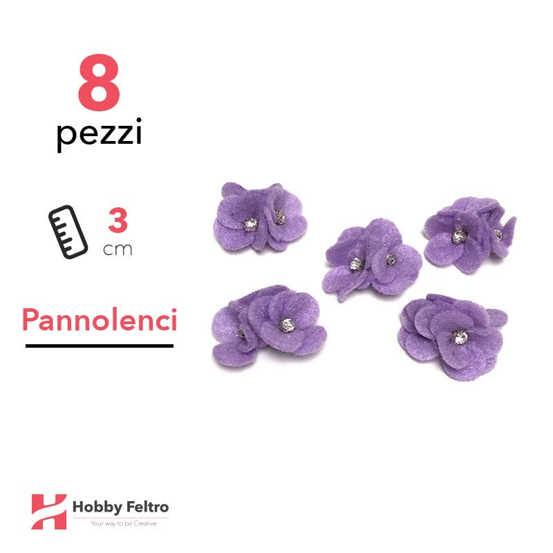 Acquista online fiocchetti Strass in pannolenci di color Viola. Fiocchetti in pannolenci, perfetti per decorazioni.