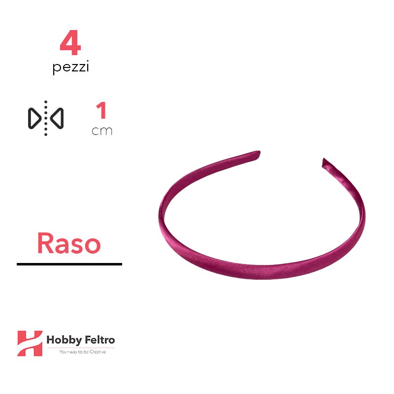 Cerchietto per capelli color Fucsia - 1cm Kit 4 Pezzi COD.6