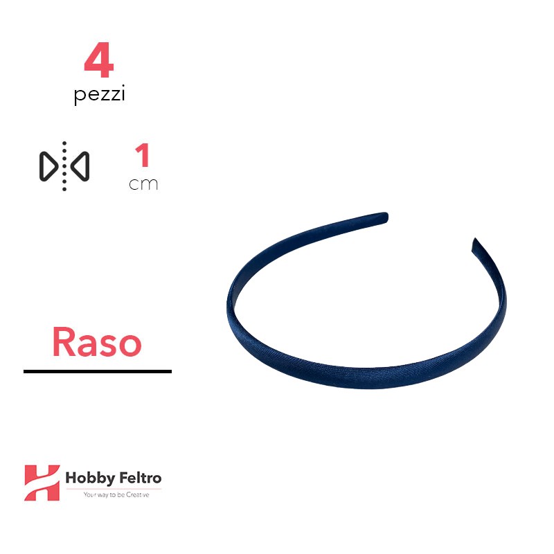 Cerchietto per capelli color Blu Navy - 1cm Kit 4 Pezzi COD.31