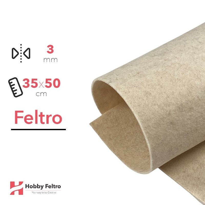 Feltro Avorio Melange 35x50cm 3mm COD.57new
