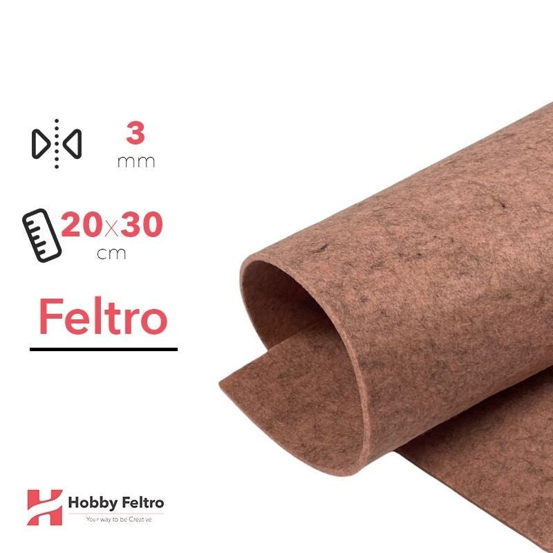 Feltro Rosa Antico Melange 20x30cm 3mm COD.78