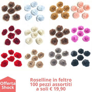 Kit Roselline in Feltro colorate Offerta 100 Pezzi assortiti