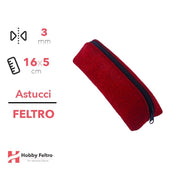 Astucci in feltro Rosso Mèlange 3mm 16x5cm COD.76