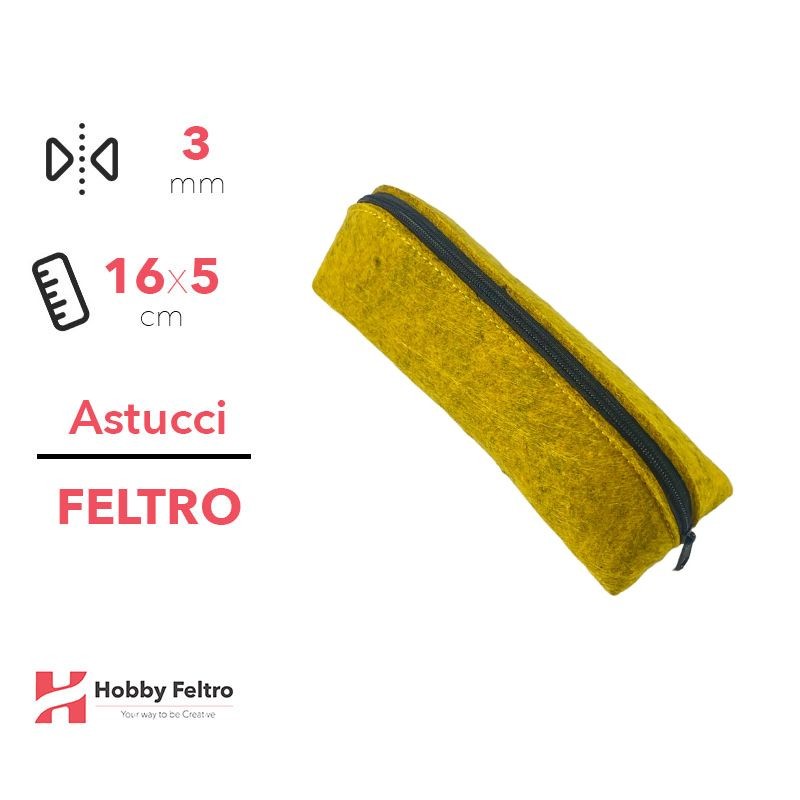 Astucci in feltro Giallo Mèlange 3mm 16x5cm COD.2206