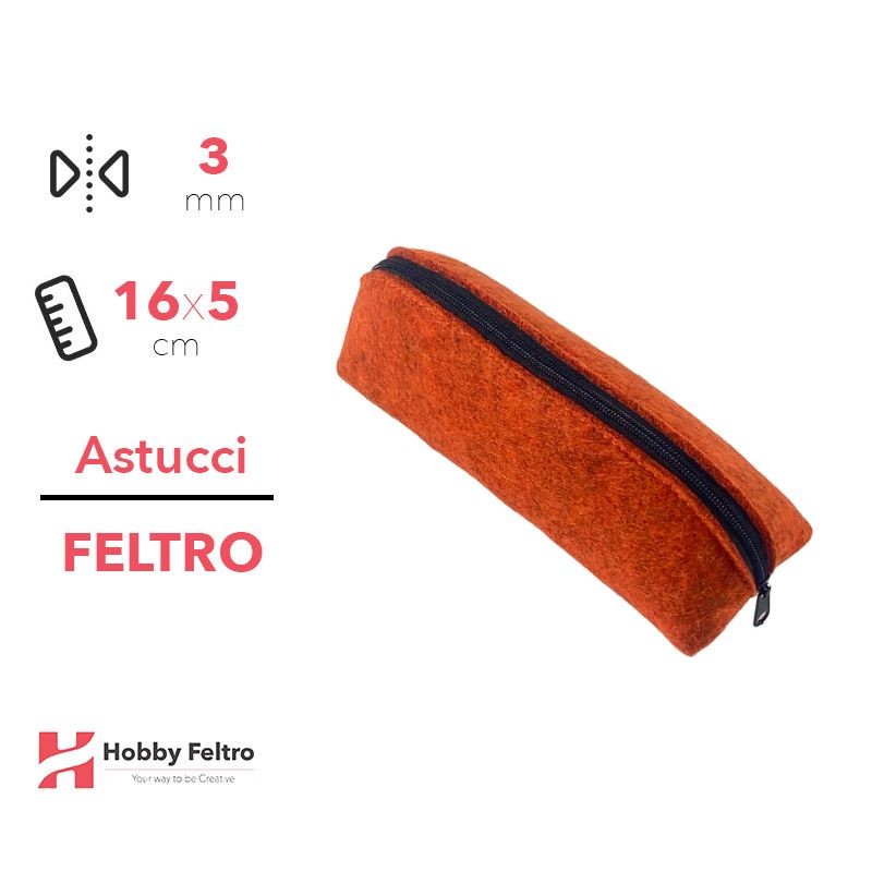 Astucci in feltro Arancio Mèlange 3mm 16x5cm COD.2207
