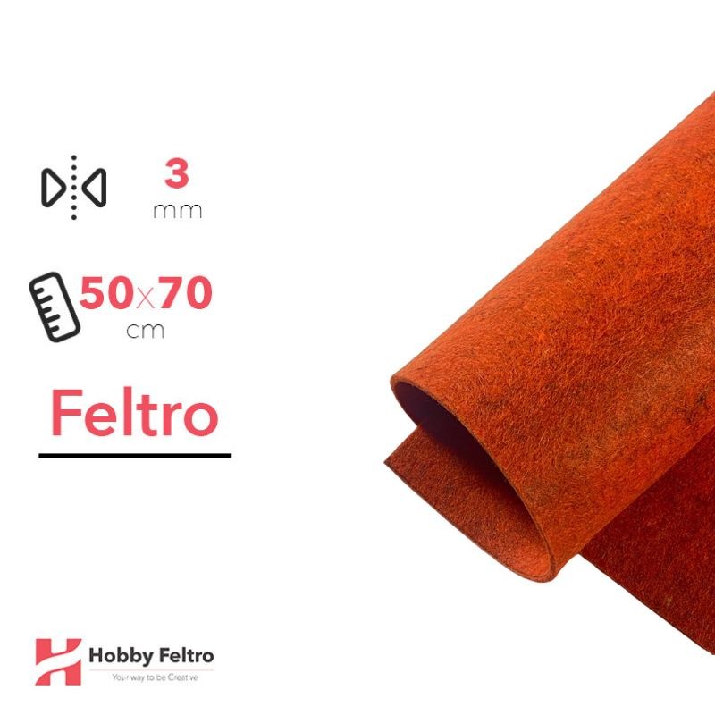Feltro Arancio Mèlange 50x70cm 3mm COD.2207