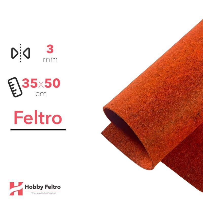 Feltro Arancio Mèlange 35x50cm 3mm COD.2207