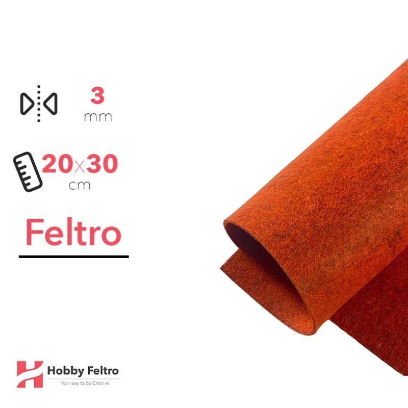Feltro Arancio Mèlange 20x30cm 3mm COD.2207