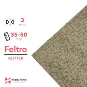 Feltro Glitterato cuoricino Sabbia 3mm 35x50cm COD.VINE5