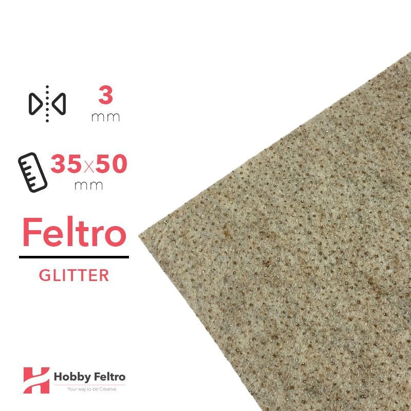 Feltro Glitterato Pois Sabbia 3mm 35x50cm COD.DOT5