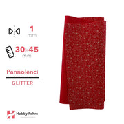 Pannolenci Glitter cuoricini Rosso 30x45cm 1mm COD.VINE2