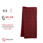 Pannolenci Glitter cuoricini Bordeaux 30x45cm 1mm COD.VINE1