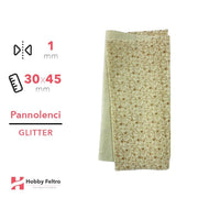Pannolenci Glitter cuoricini Avorio 30x45cm 1mm COD.VINE4