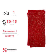 Pannolenci Glitter pois Rosso Natale 30x45cm 1mm COD.DOT2