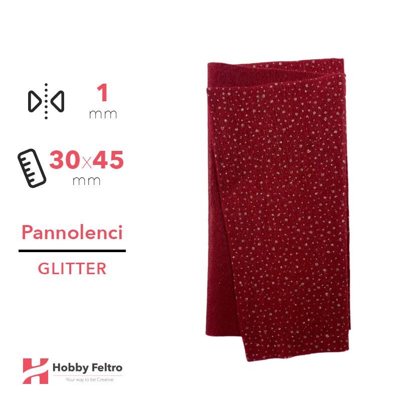 Pannolenci Glitter pois Bordeaux 30x45cm 1mm COD.DOT1