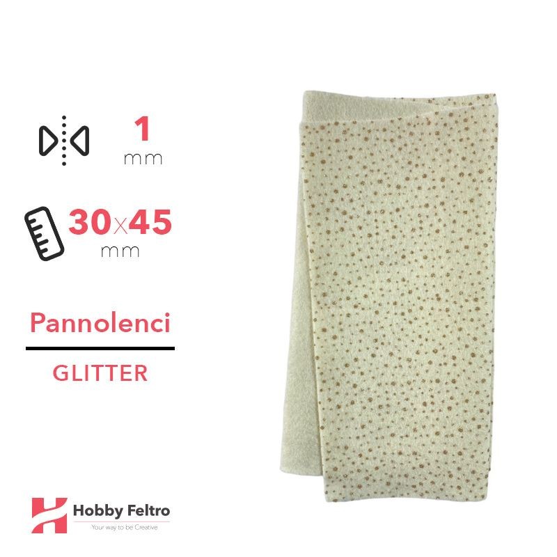 Pannolenci Glitter pois Avorio 30x45cm 1mm COD.DOT4