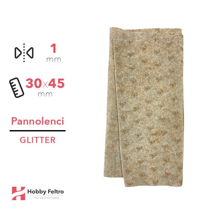 Pannolenci Glitter fiocchetto Sabbia 30x45cm 1mm COD.RIBBON5