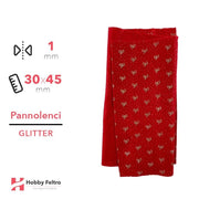 Pannolenci Glitter fiocchetto Rosso Natale 30x45cm 1mm COD.RIBBON2
