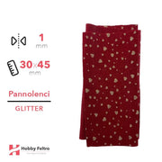Pannolenci Glitter Cuore Bordeaux 30x45cm 1mm COD.HEARTH1