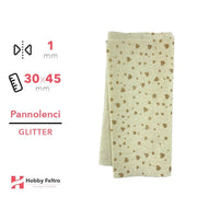Pannolenci Glitter Cuore Avorio 30x45cm 1mm COD.HEARTH4