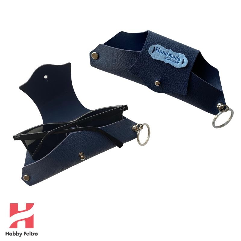 Portaocchiali Ecopelle Blu Notte COD.6